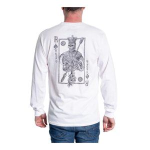 Rietveld Clothing Maori Card 2-Sided Long Sleeve Surfing T-Shirt, White, M